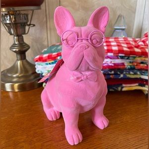 NEW Pink Valentine Tabletop Flocked Pink French Bulldog from Target Spritz!